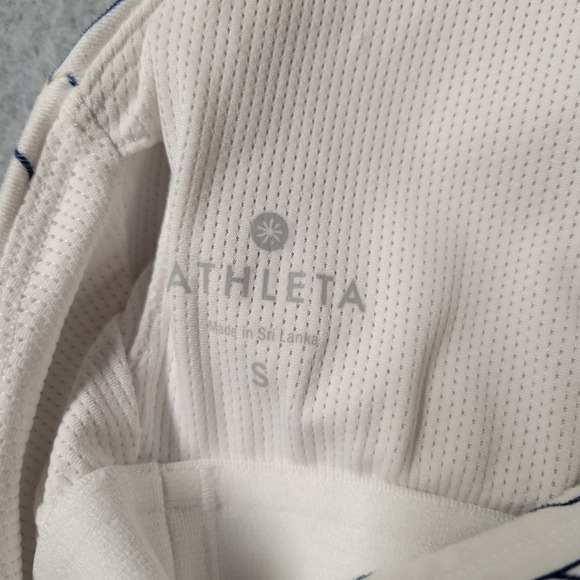 Athleta White Navy‎ Blue Angular Optimism Racerback Tank Top Women's Small Gym - Picture 5 of 8